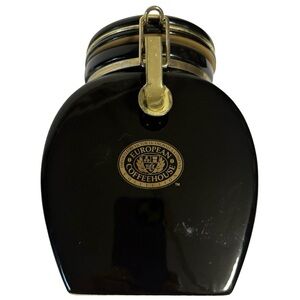 Vintage Dark Academia European Coffeehouse Black Canister Jar With sealed lock